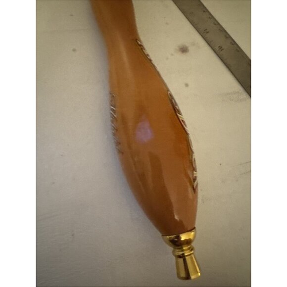 Michelob Amber Bock Beer Wooden Tap Handle with Brass Accents 11 1/2" High - Picture 14 of 16